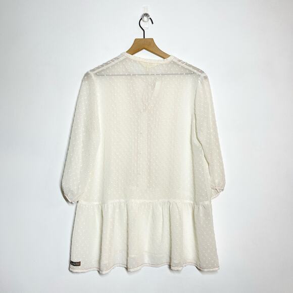 Matilda Jane Tunic Top Women's Size Medium White Coral Light The Way Peasant - Picture 3 of 10